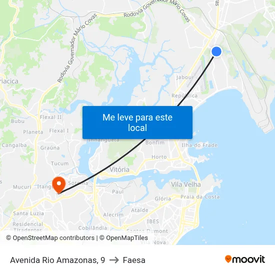 Avenida Rio Amazonas, 9 to Faesa map