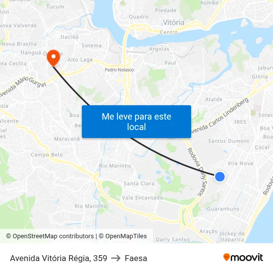 Avenida Vitória Régia, 359 to Faesa map