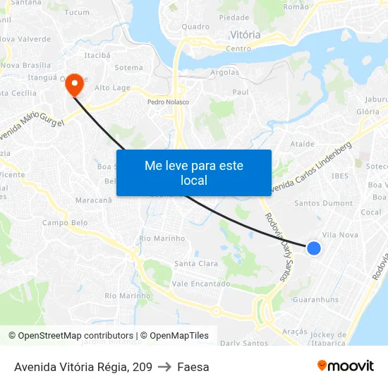 Avenida Vitória Régia, 209 to Faesa map