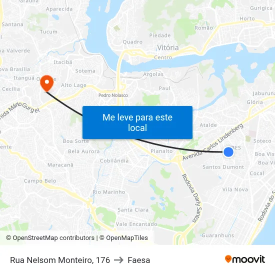 Rua Nelsom Monteiro, 176 to Faesa map