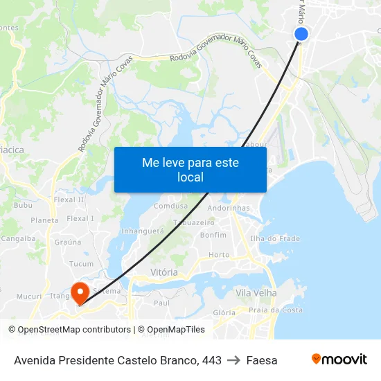 Avenida Presidente Castelo Branco, 443 to Faesa map