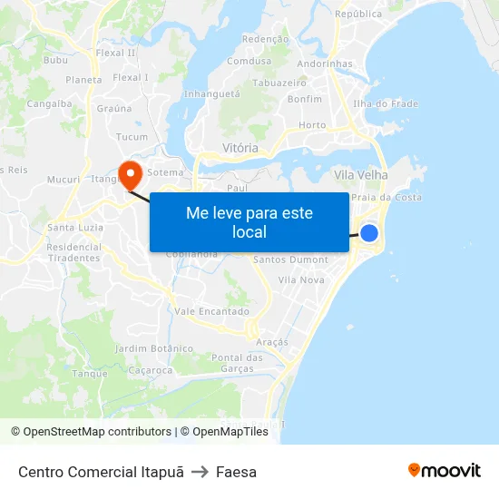 Centro Comercial Itapuã to Faesa map