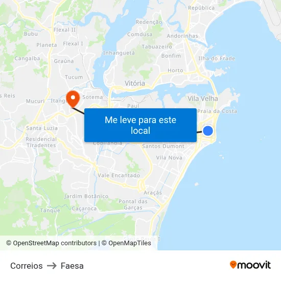 Correios to Faesa map