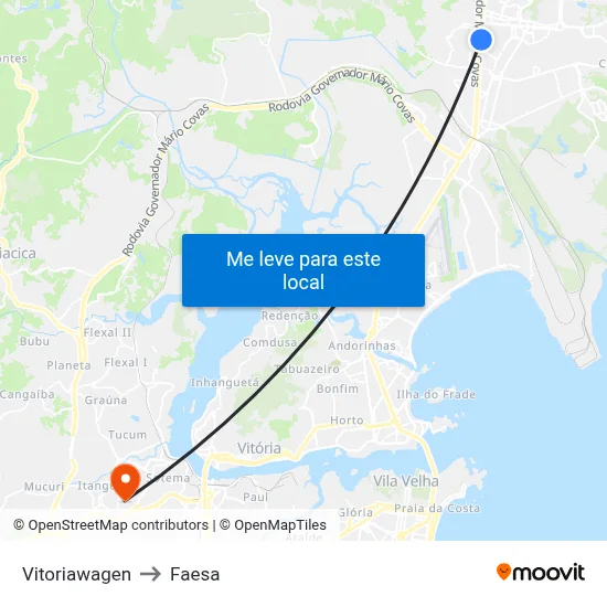 Vitoriawagen to Faesa map