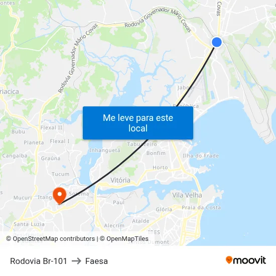 Rodovia Br-101 to Faesa map
