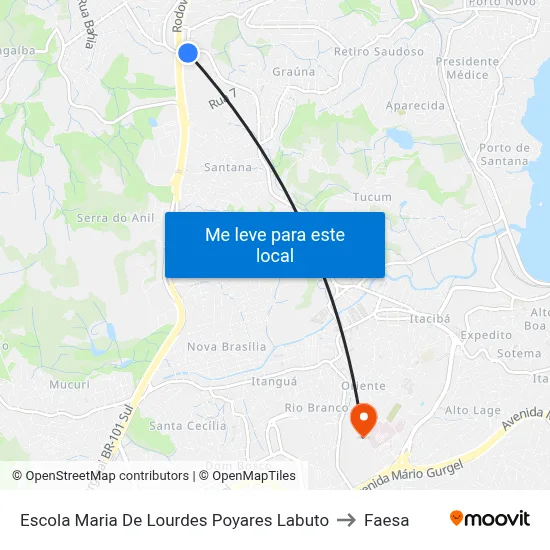 Escola Maria De Lourdes Poyares Labuto to Faesa map