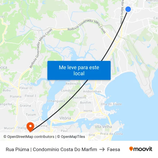 Rua Piúma | Condomínio Costa Do Marfim to Faesa map
