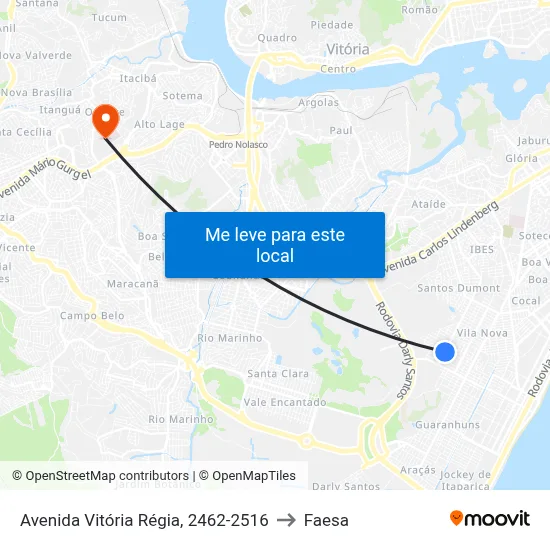 Avenida Vitória Régia, 2462-2516 to Faesa map