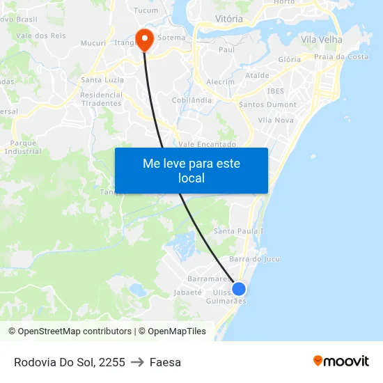 Rodovia Do Sol, 2255 to Faesa map