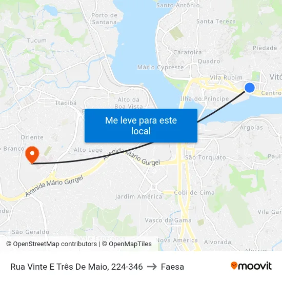 Rua Vinte E Três De Maio, 224-346 to Faesa map