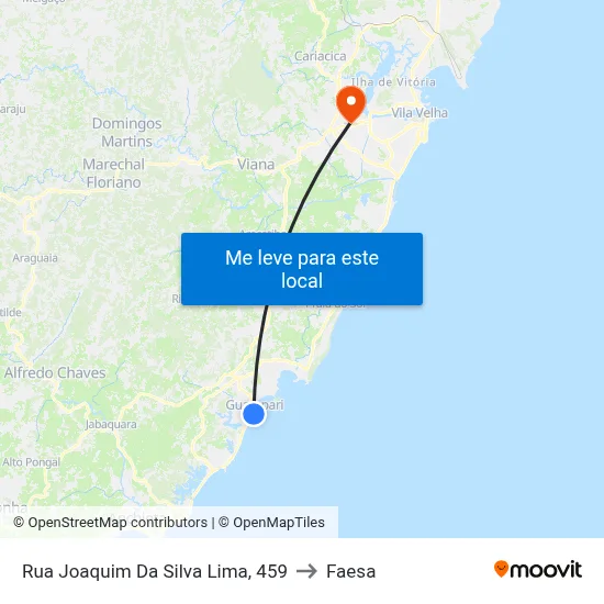 Rua Joaquim Da Silva Lima, 459 to Faesa map