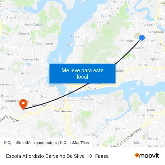Escola Aflordízio Carvalho Da Silva to Faesa map