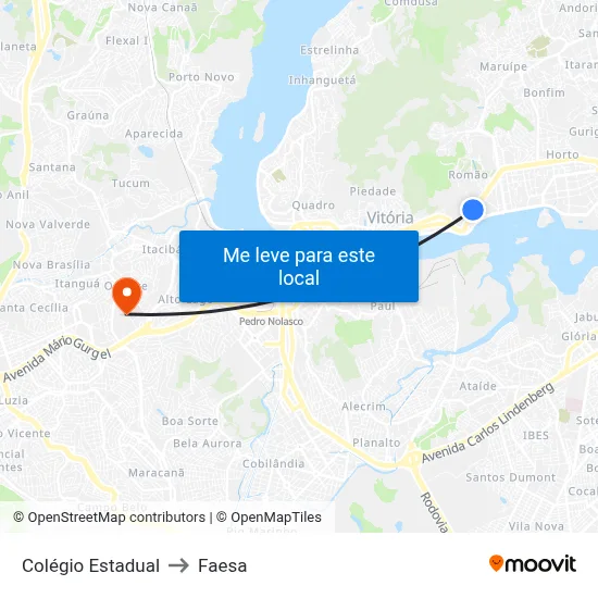 Colégio Estadual to Faesa map