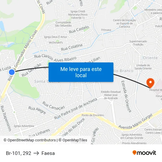 Br-101, 292 to Faesa map