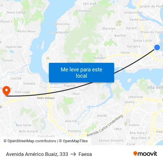 Avenida Américo Buaiz, 333 to Faesa map