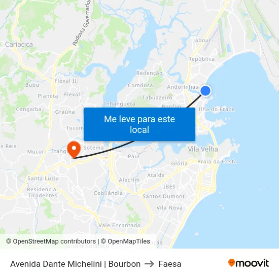 Avenida Dante Michelini | Bourbon to Faesa map