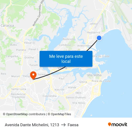 Avenida Dante Michelini, 1213 to Faesa map