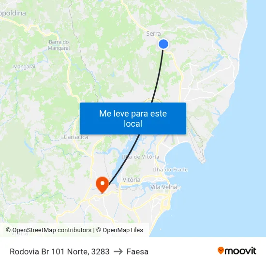 Rodovia Br 101 Norte, 3283 to Faesa map