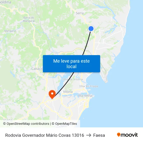 Rodovia Governador Mário Covas 13016 to Faesa map