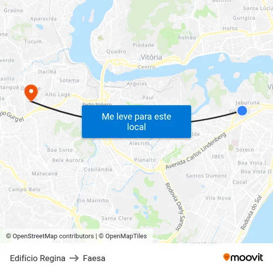 Edifício Regina to Faesa map