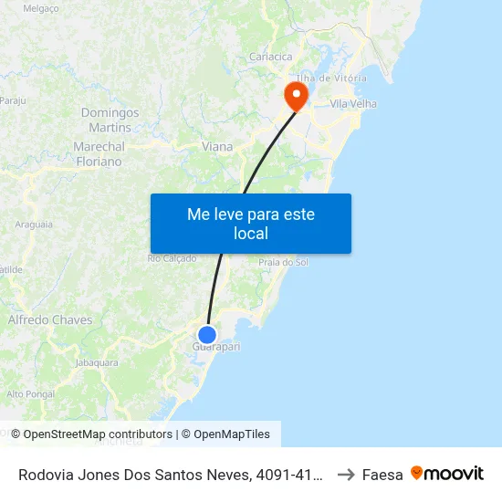 Rodovia Jones Dos Santos Neves, 4091-4183 to Faesa map