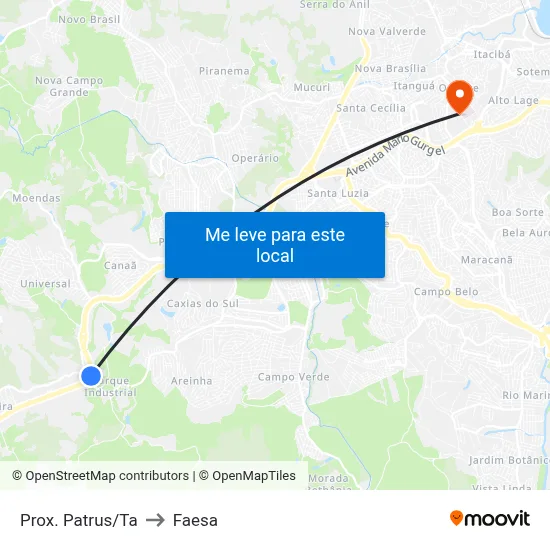 Prox. Patrus/Ta to Faesa map