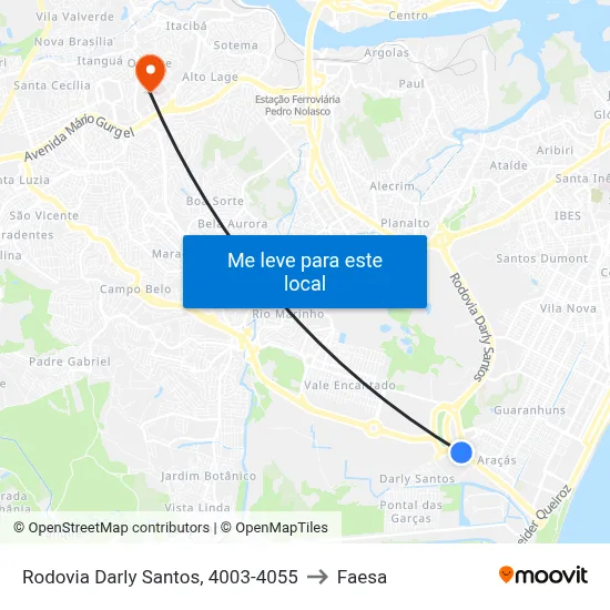 Rodovia Darly Santos, 4003-4055 to Faesa map