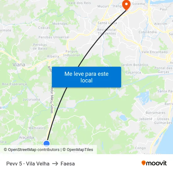 Pevv 5 - Vila Velha to Faesa map