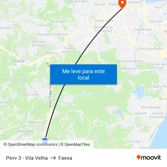 Pevv 3 - Vila Velha to Faesa map