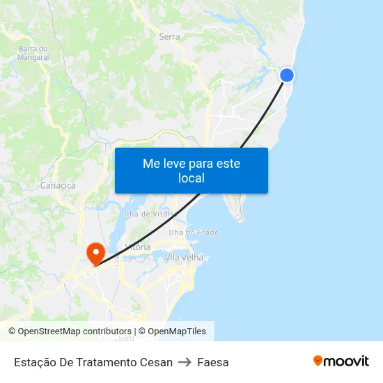 Estação De Tratamento Cesan to Faesa map