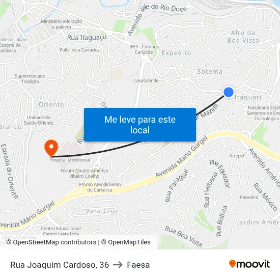 Rua Joaquim Cardoso, 36 to Faesa map