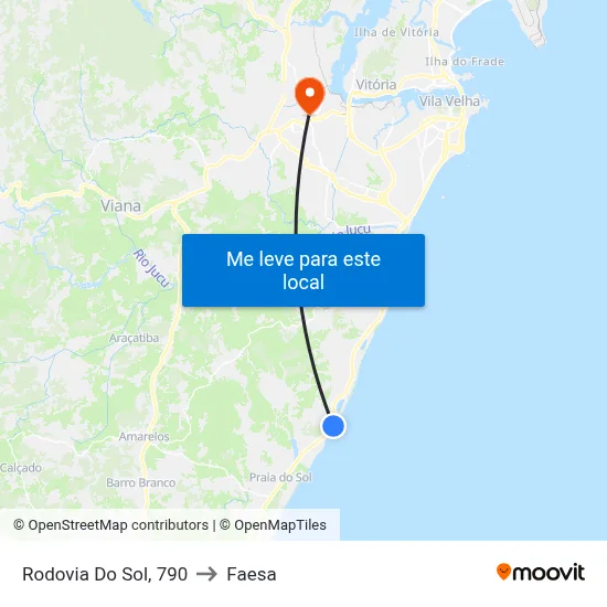 Rodovia Do Sol, 790 to Faesa map