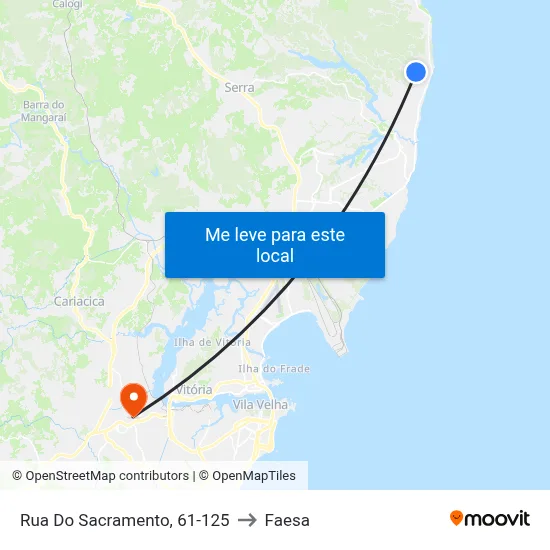 Rua Do Sacramento, 61-125 to Faesa map