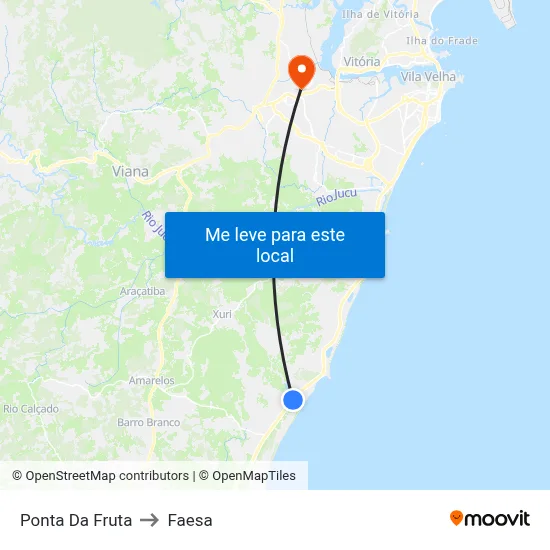 Ponta Da Fruta to Faesa map