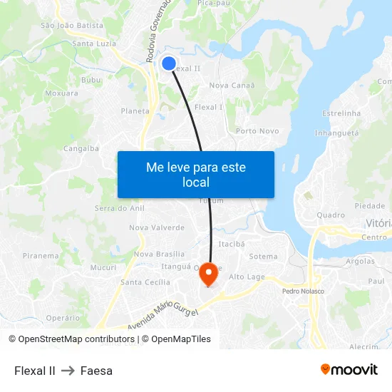 Flexal II to Faesa map