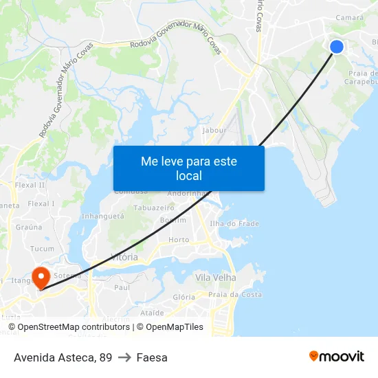 Avenida Asteca, 89 to Faesa map