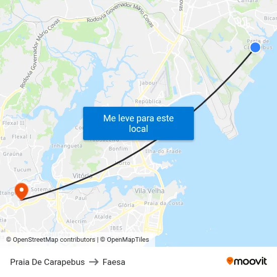 Praia De Carapebus to Faesa map