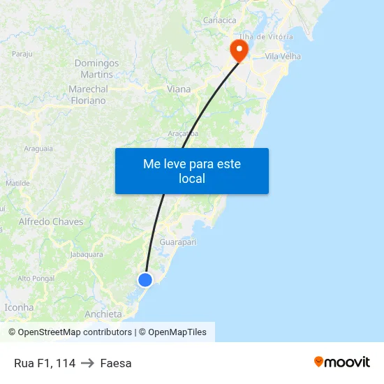Rua F1, 114 to Faesa map