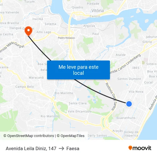 Avenida Leila Diniz, 147 to Faesa map