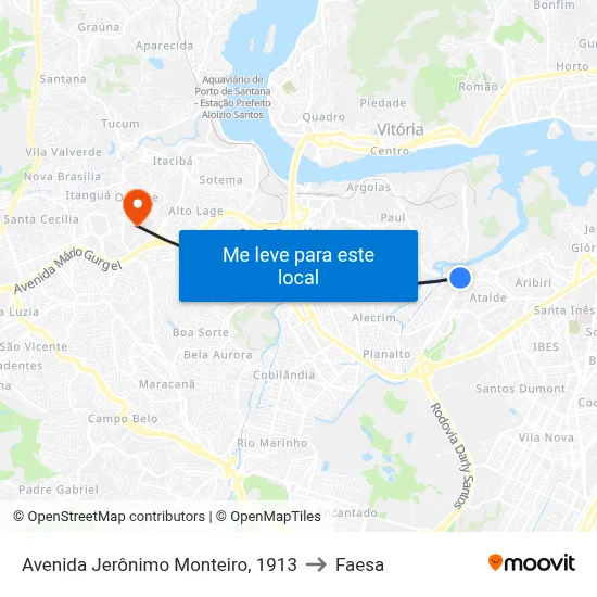 Avenida Jerônimo Monteiro, 1913 to Faesa map