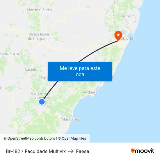 Br-482 / Faculdade Multivix to Faesa map