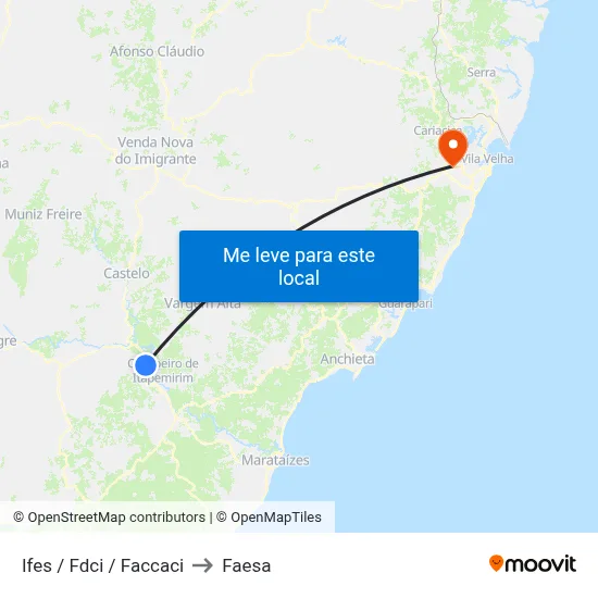 Ifes / Fdci / Faccaci to Faesa map