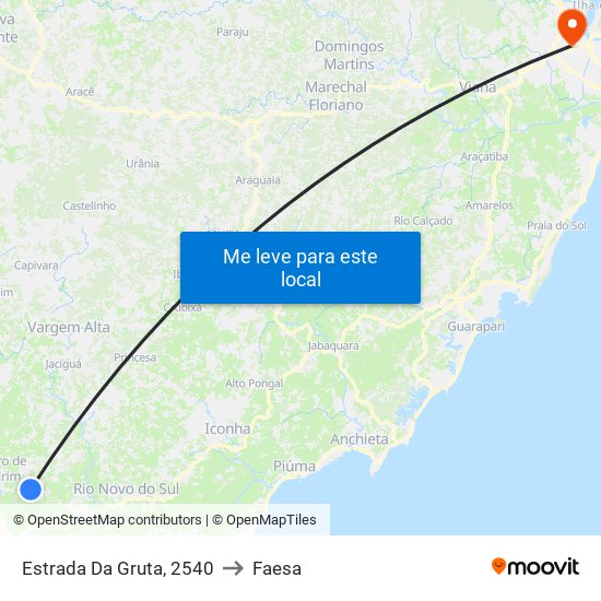 Estrada Da Gruta, 2540 to Faesa map