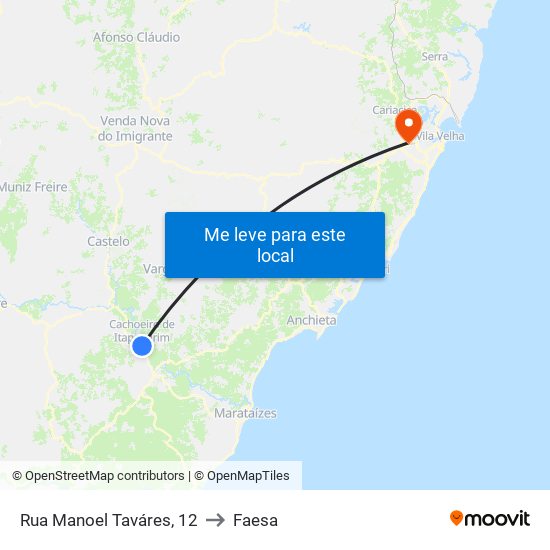 Rua Manoel Taváres, 12 to Faesa map