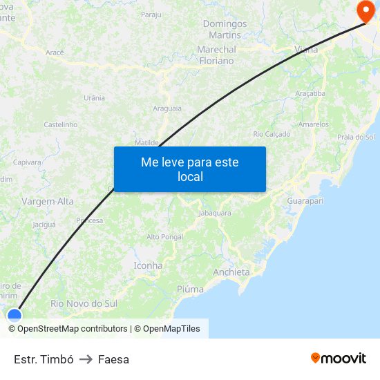 Estr. Timbó to Faesa map