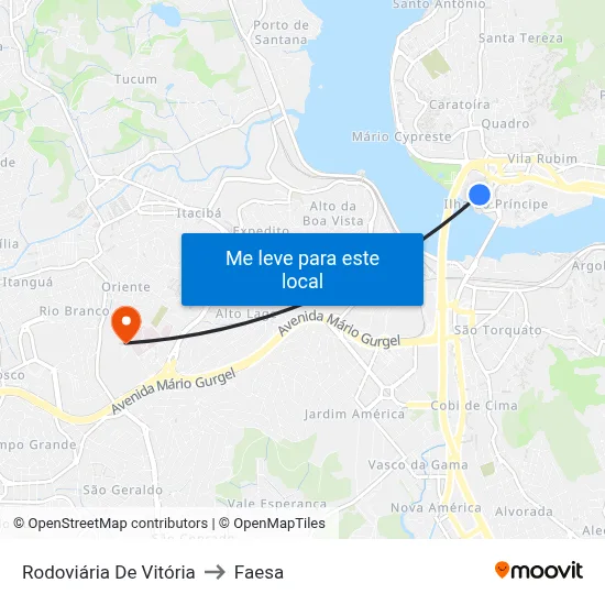 Rodoviária De Vitória to Faesa map