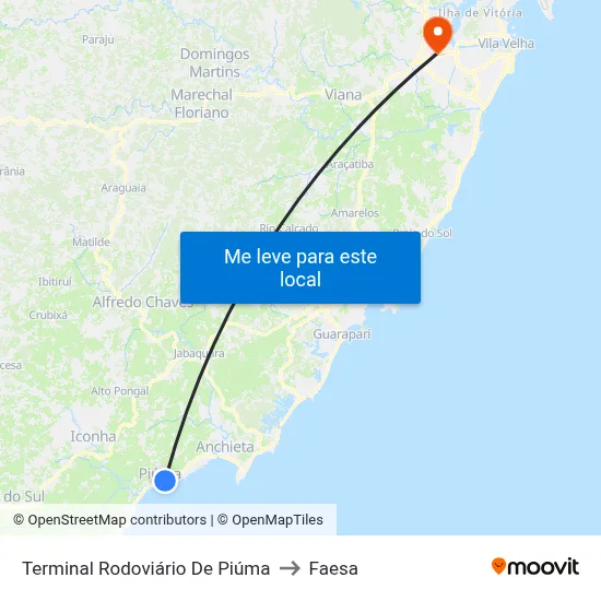 Terminal Rodoviário De Piúma to Faesa map