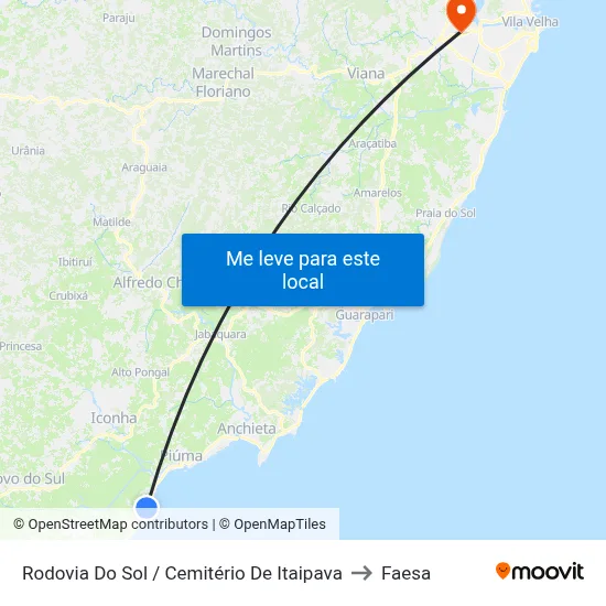 Rodovia Do Sol / Cemitério De Itaipava to Faesa map