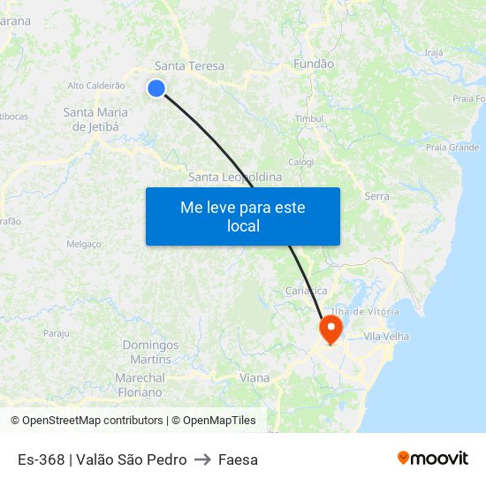 Es-368 | Valão São Pedro to Faesa map