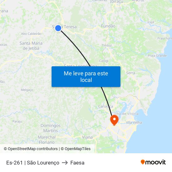 Es-261 | São Lourenço to Faesa map